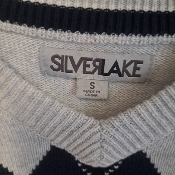 Silverlake Youth Argyle Sweater Gray/Black Size Small - Picture 2 of 3